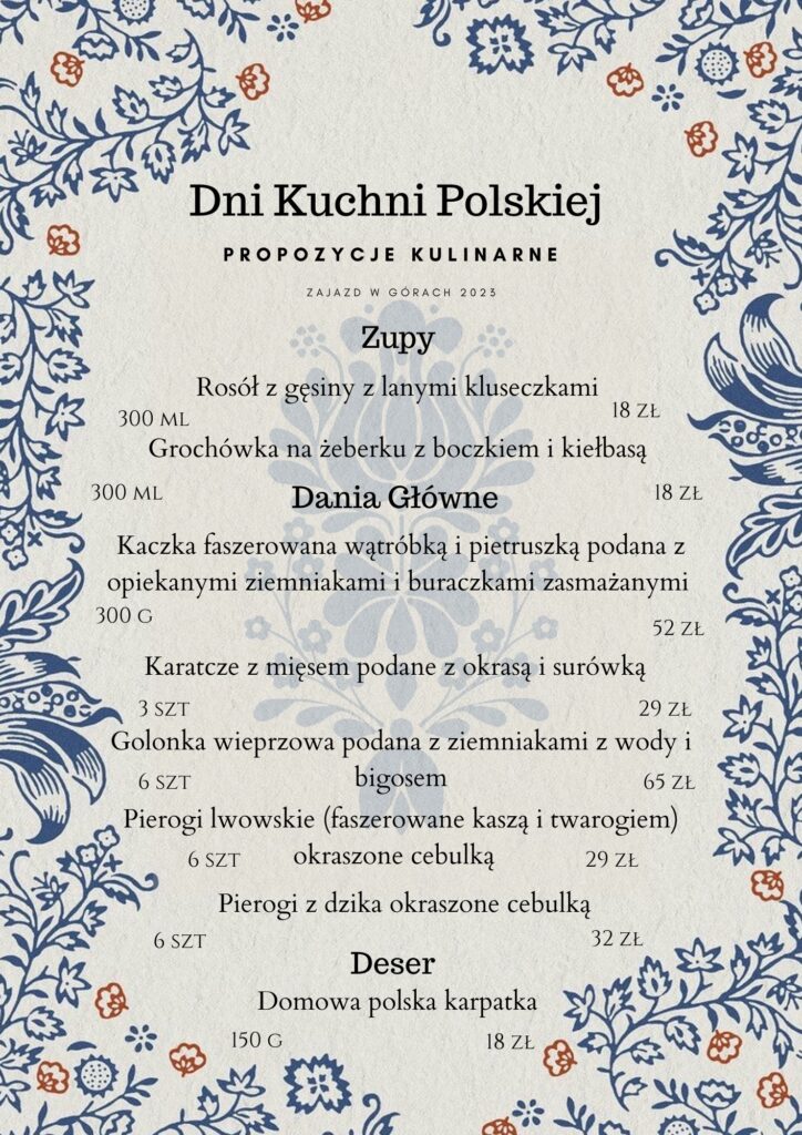 Dni kuchni polskiej Płock zajzd w górach